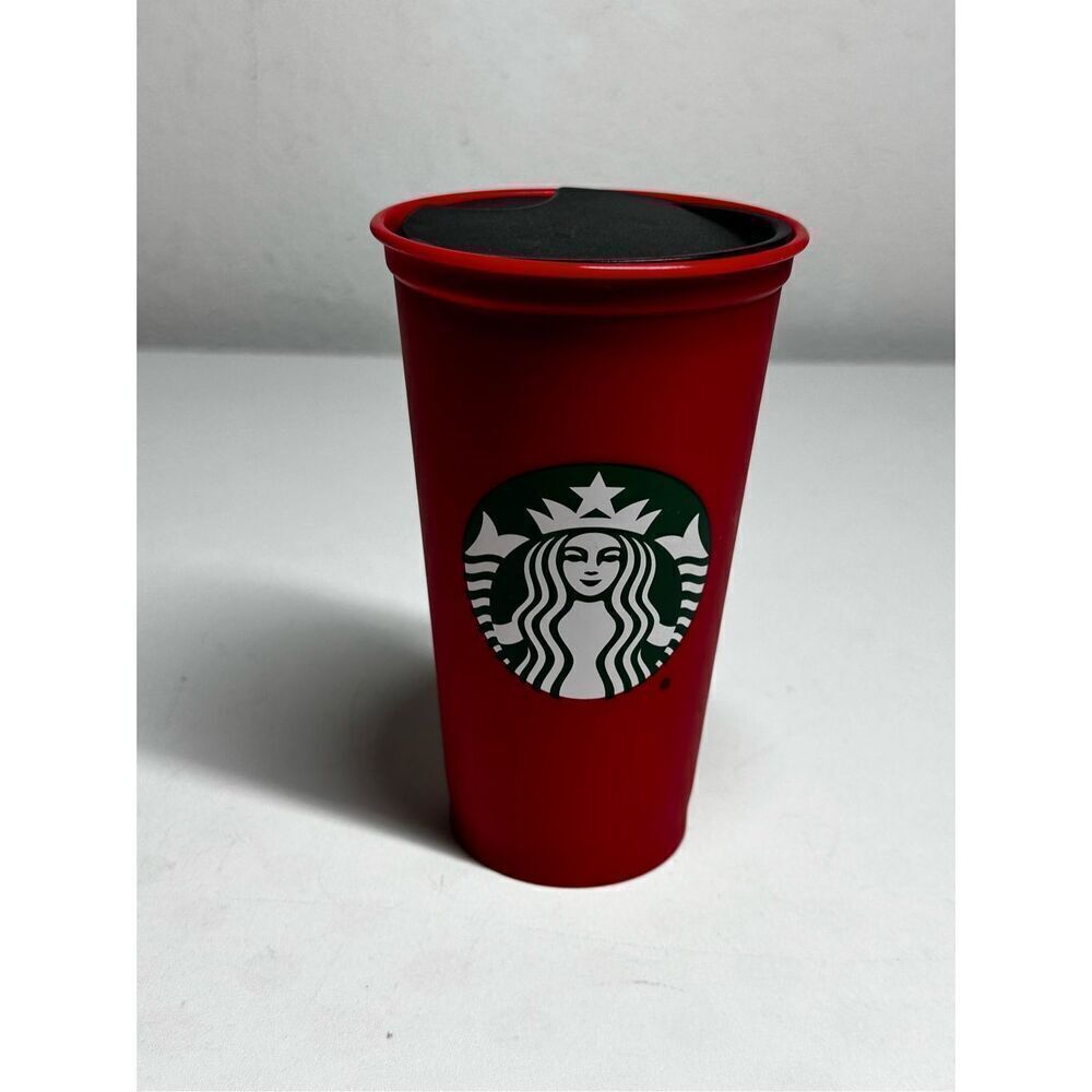 Starbucks 2013 Red Holiday Reusable Plastic Cup Tumbler 16 Oz. Limited Ed